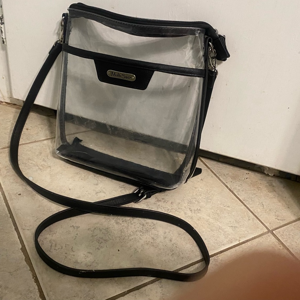 Clear Crossbody Bag with Black Trim - Multi Sac